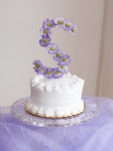 Racine wedding florist event cake monogram