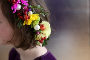Flower girl Waterford pearls in hair