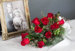 flowers at the inn wedding flowers red rose Christmas wedding